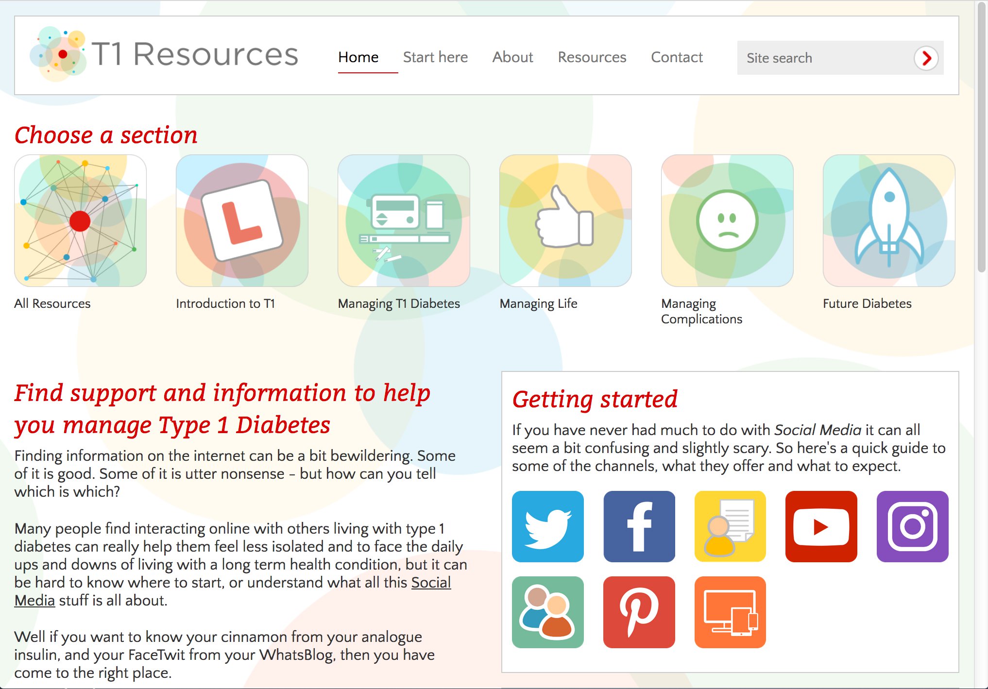 T1resources.uk - connecting people affected by type 1 diabetes featured image