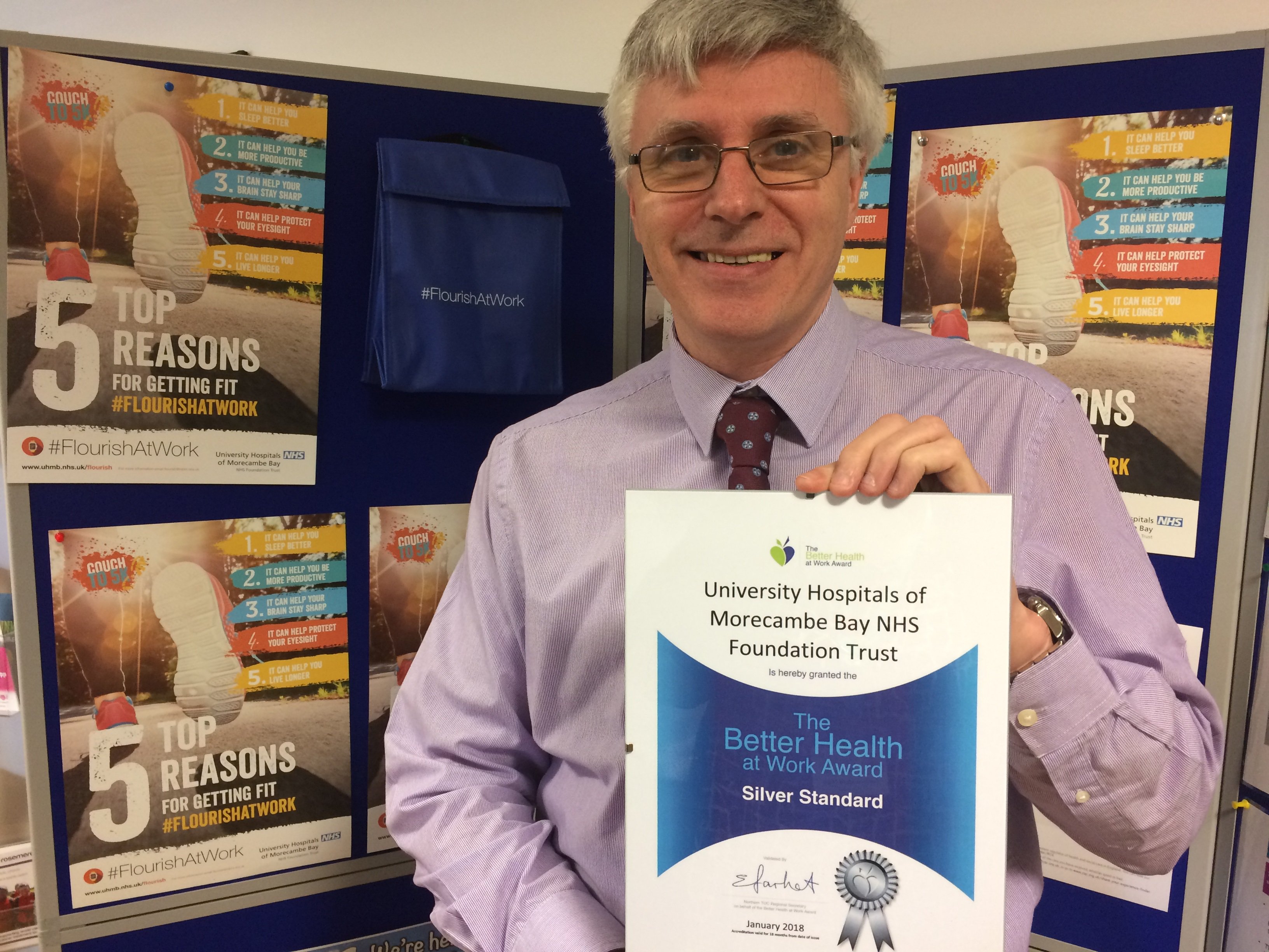 UHMBT awarded silver accreditation for staff health and wellbeing featured image