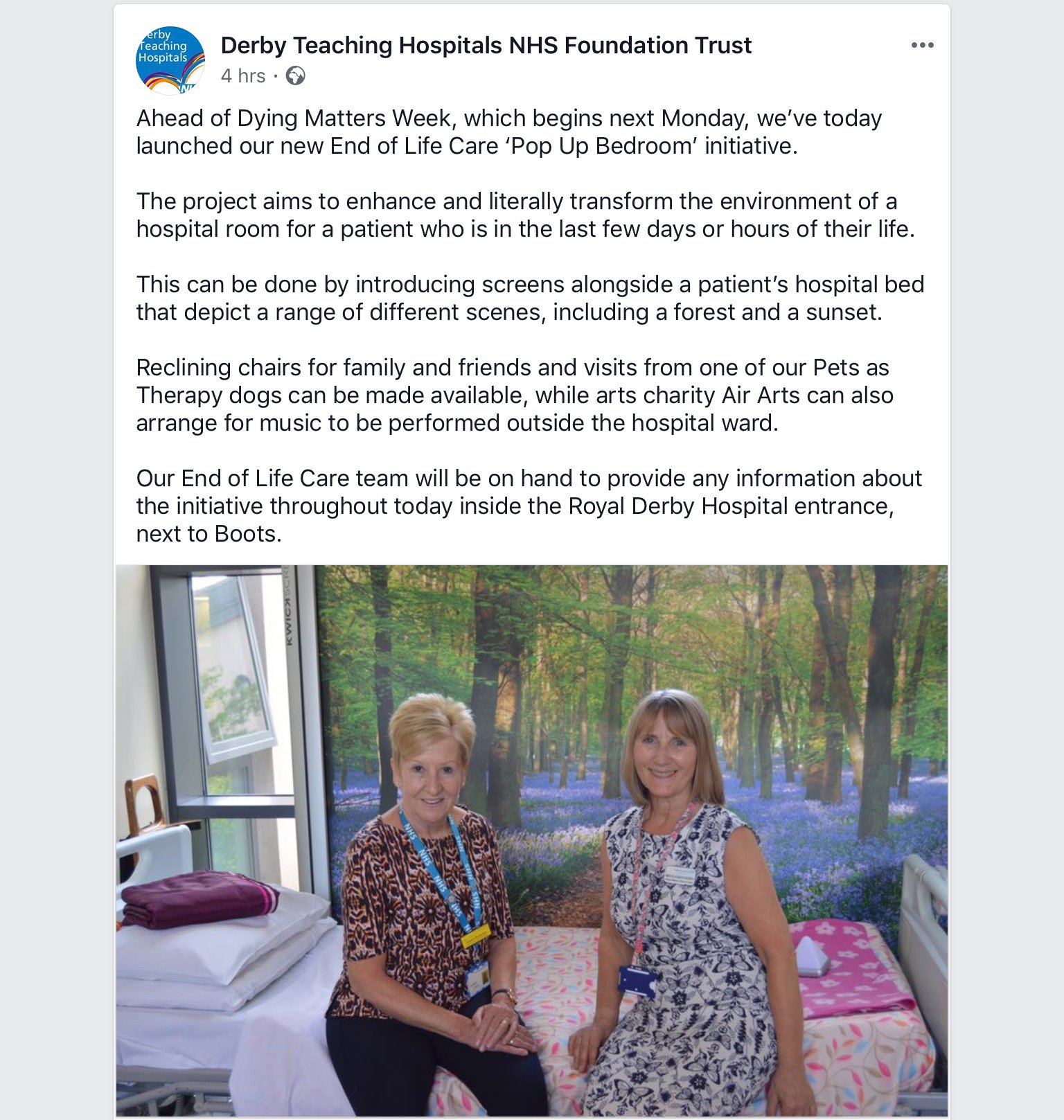 Pop up Bedrooms - Derby Teaching Hospitals Foundation Trust featured image