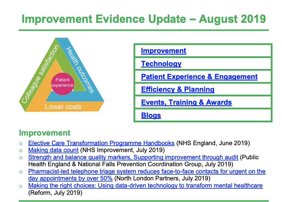 August 2019 Improvement Evidence Update featured image