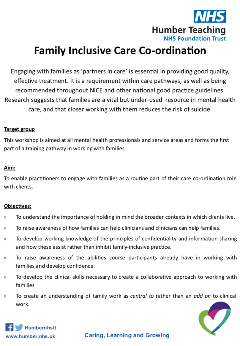 Family Inclusive Care Co-ordination in Mental Health Care featured image