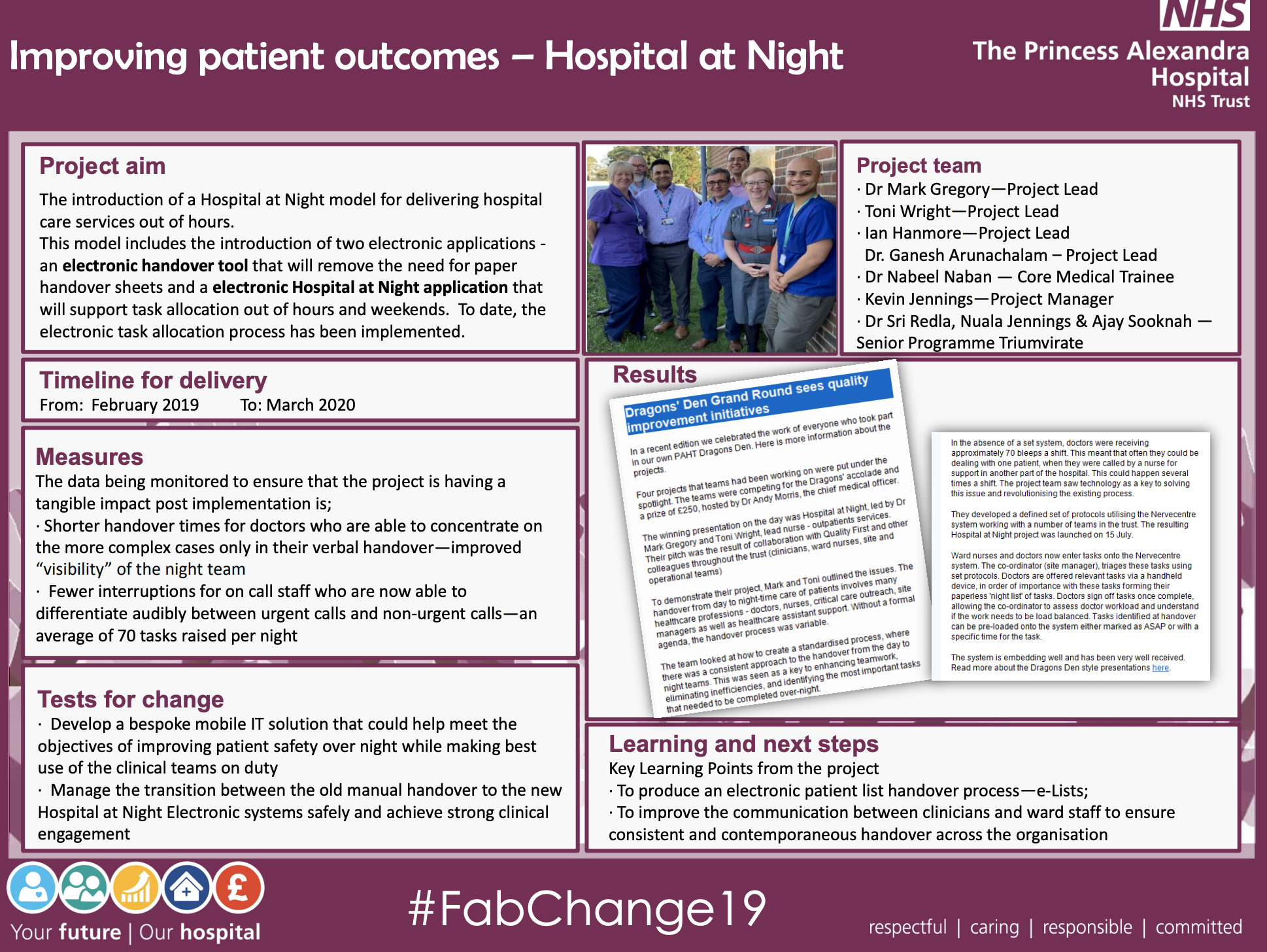 PAHT - Improving Patient Outcomes = Hospital At Night - @QualityFirstPAH featured image