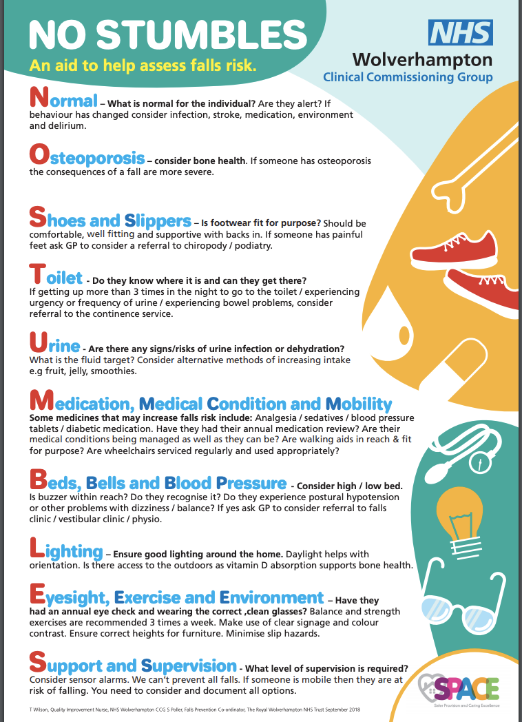 NO STUMBLES - a mnemonic to reduce falls featured image