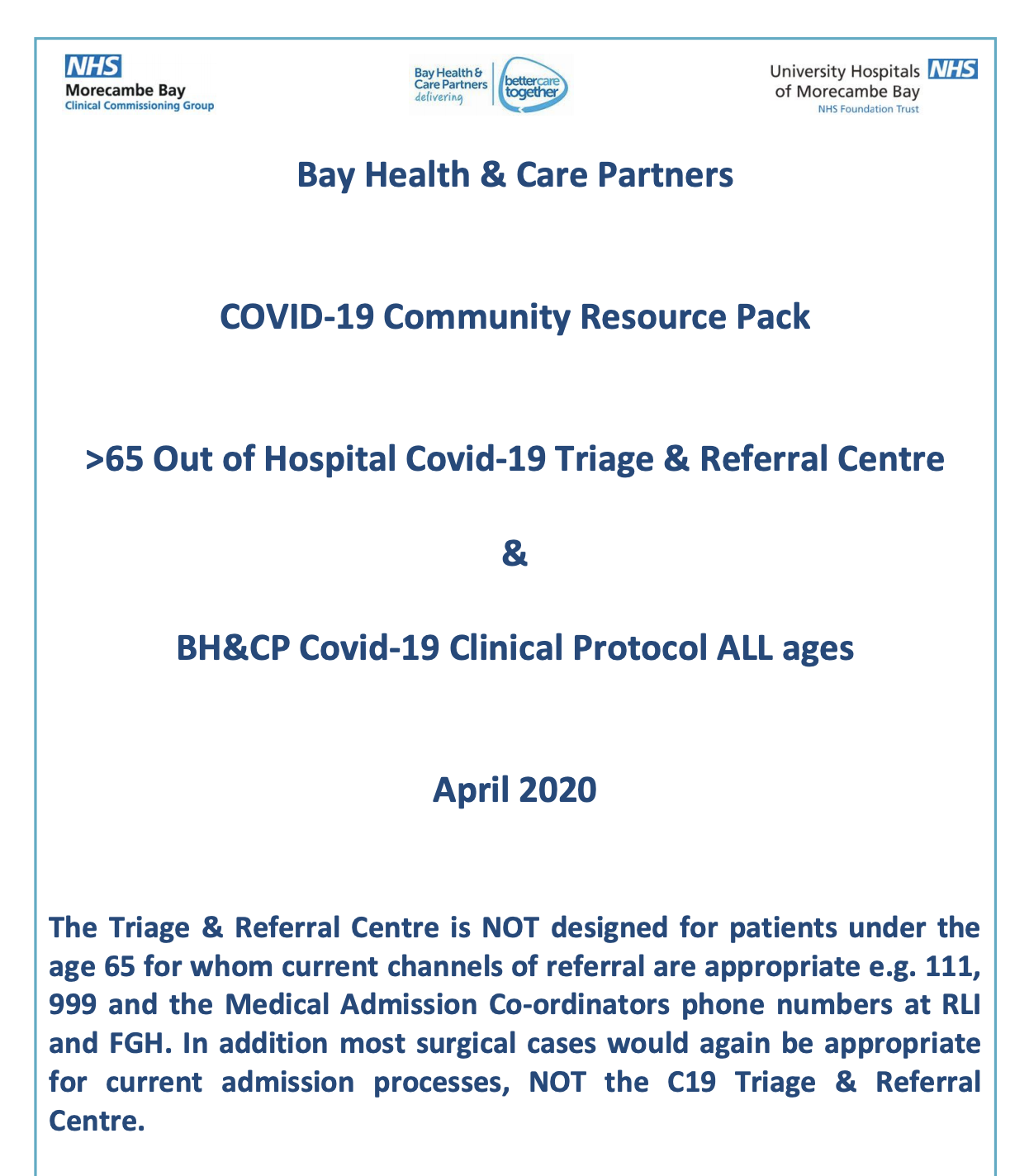 Out of hospital clinical resource - updated version 1.2 featured image