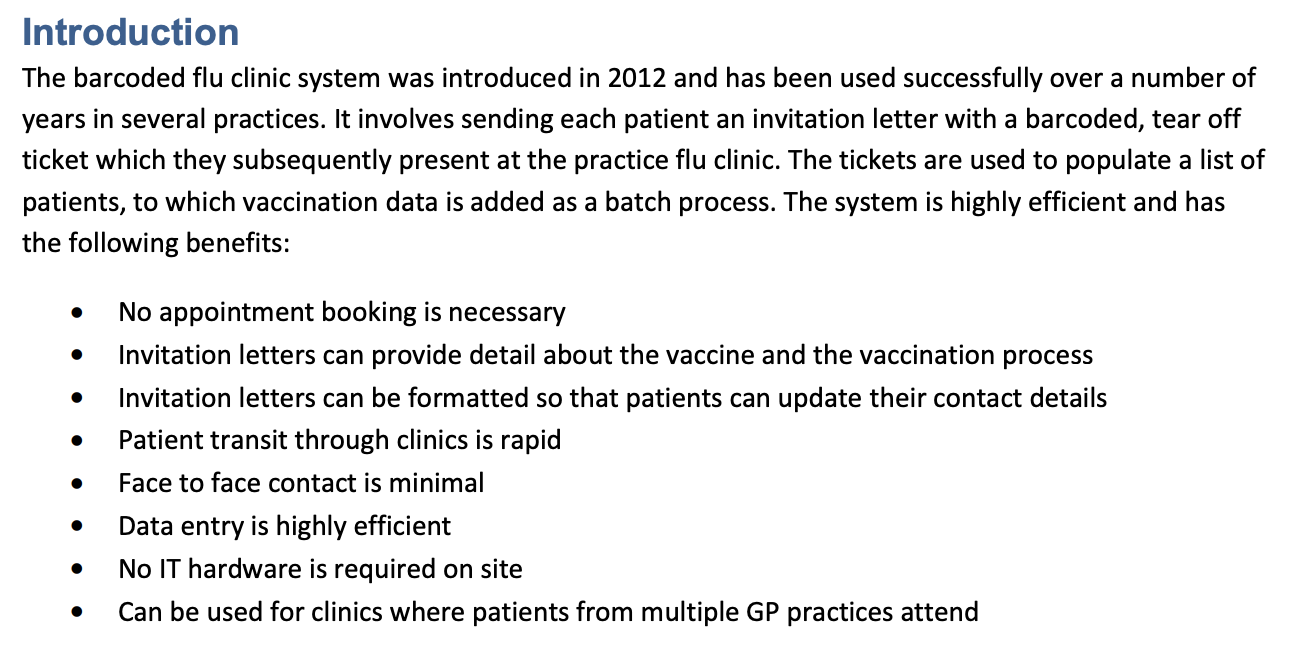 Barcoded Flu Vaccination Clinics featured image
