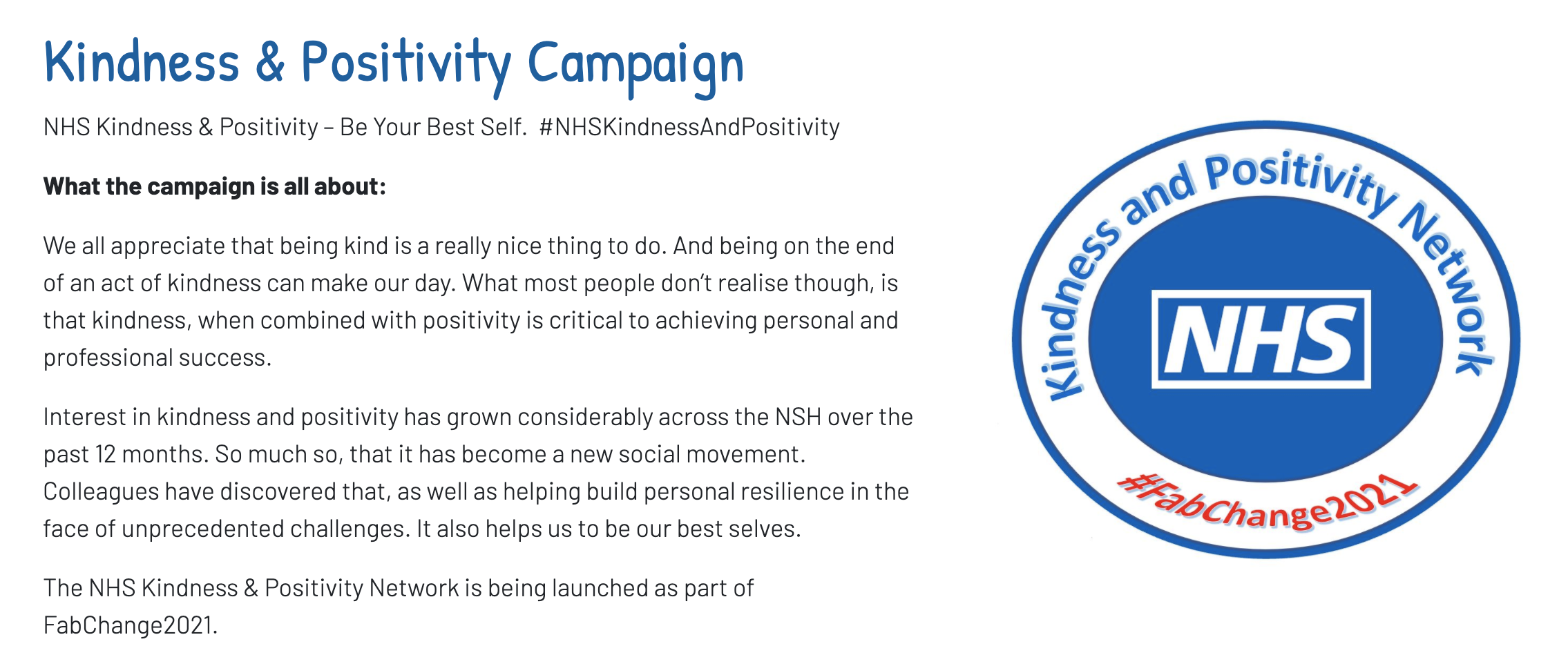 Tent 1 #FabChange21 Festival  - Kindness and Positivty featured image