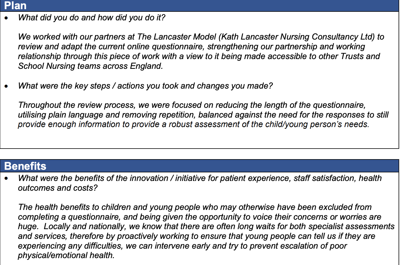 SEND Friendly Health Needs Questionnaire featured image